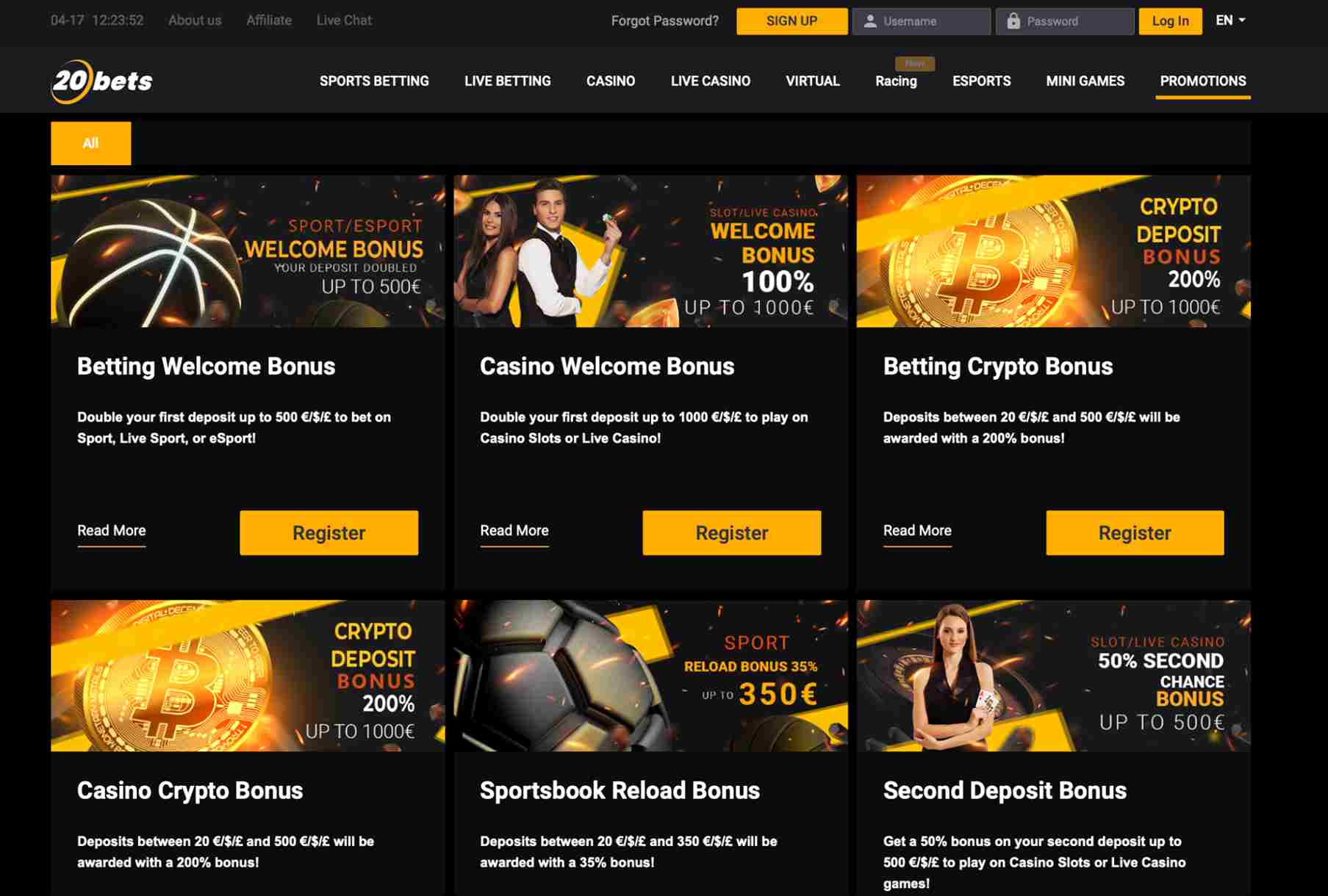 20bets casino bonus