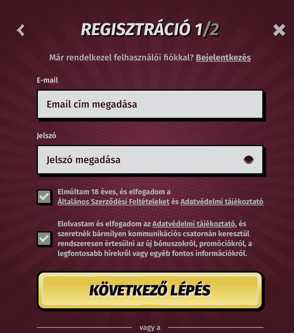 allyspin regisztráció