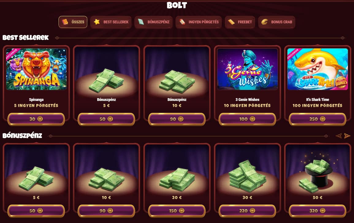 magius kaszinó egyéb bónuszok