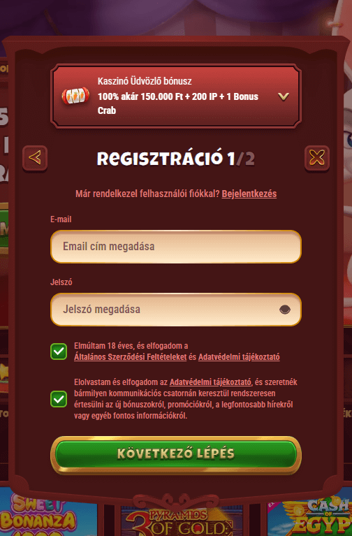 magius kaszinó regisztráció 1 lépés