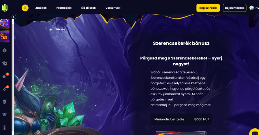 Slotsgem casino szerencsekerék bonusz