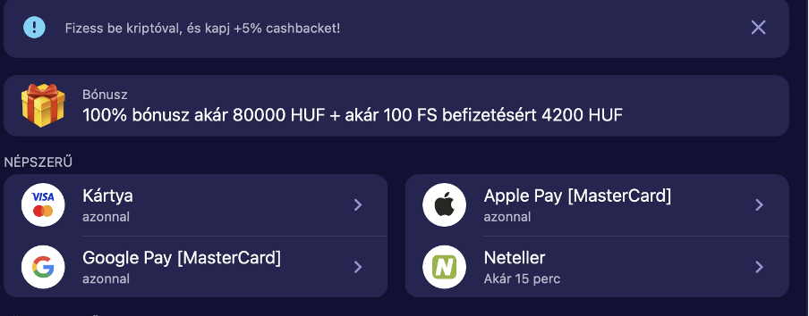 Betmatch befizetés