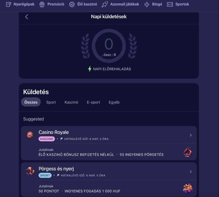 Betmatch kaszinó Jutalmazó Hero program
