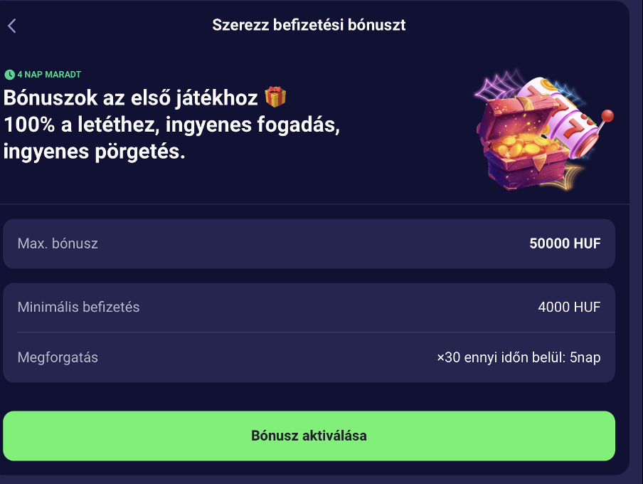 Betmatch kaszinó befizetés bonusz