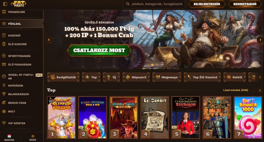 FatPirate casino kezdőlap