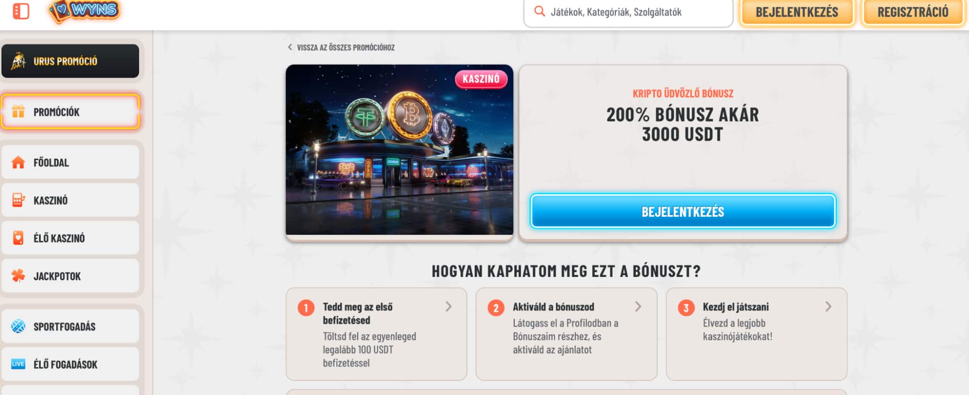 wyns crypto bonus