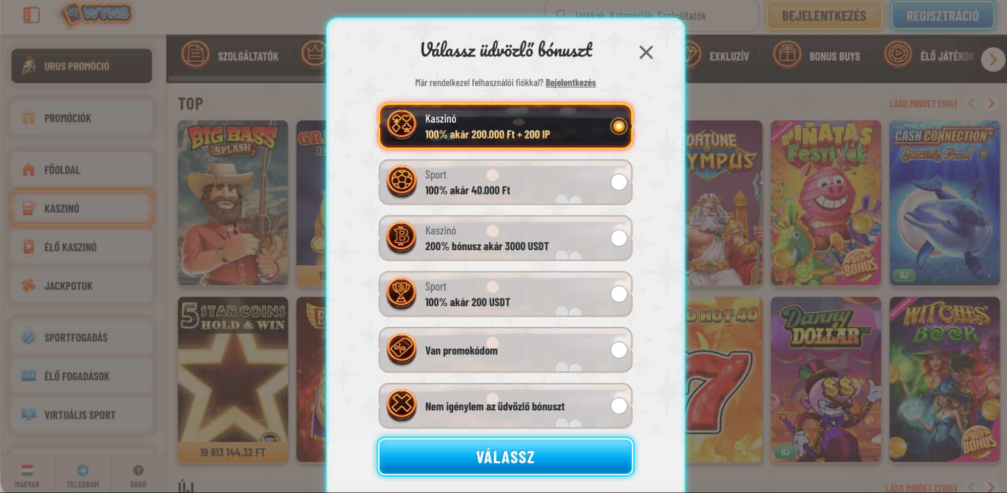 wyns select bonus